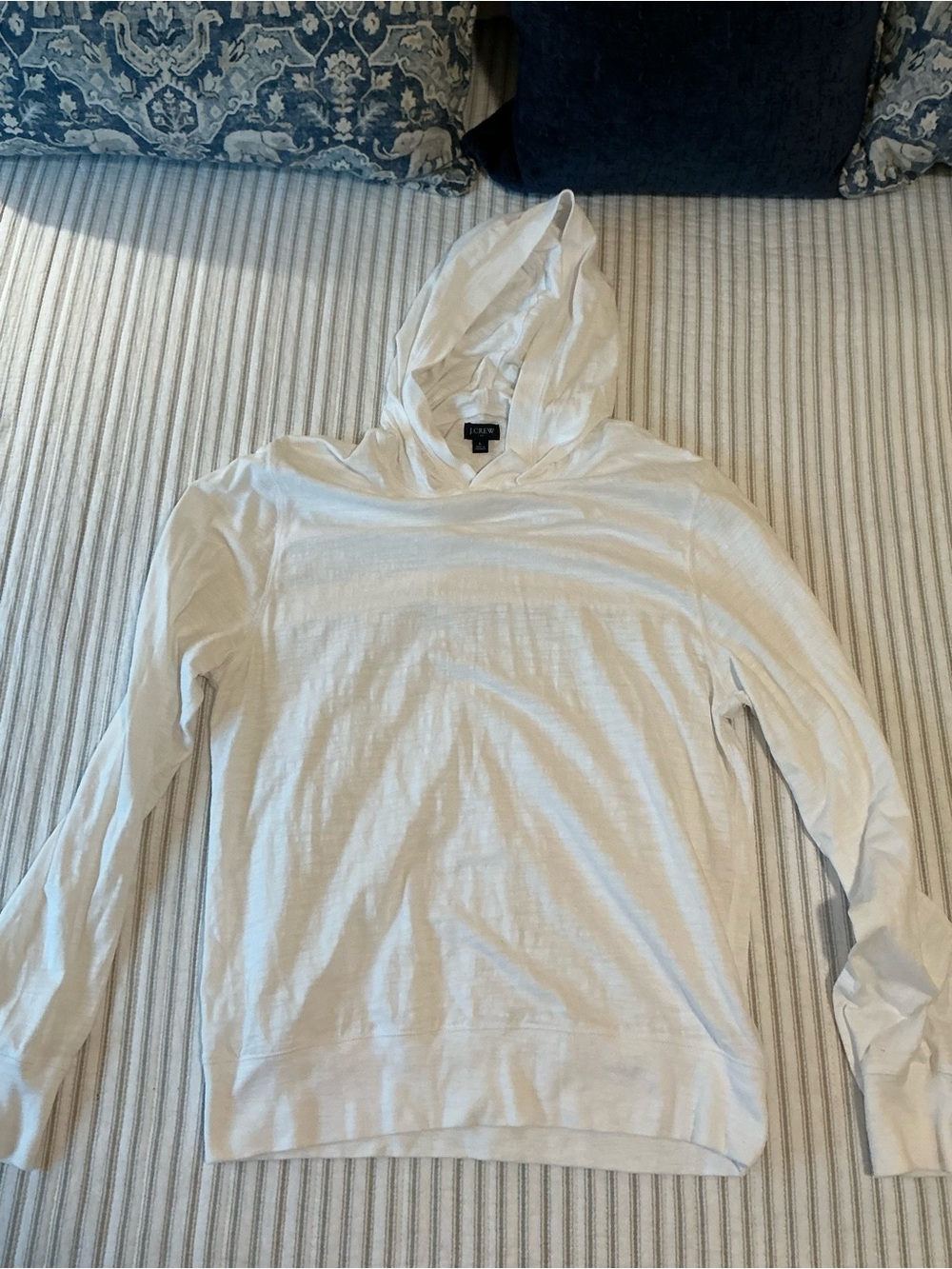 J. Crew White Men’s Hooded Crewneck Sweater